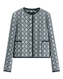 Christian Dior Women's Macrocannage Short Tweed Jacket Gray