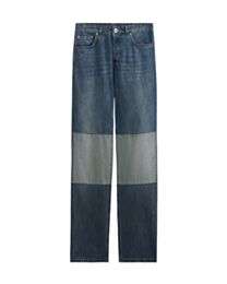 Christian Dior Women's Patchwork Regular Fit Jeans Blue