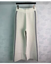 Christian Dior Women's Wide-Leg Trousers With Logo-Patterned Webbing Cream