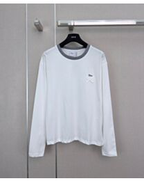 Christian Dior Women's Long-Sleeved T-Shirt Cotton Jersey White