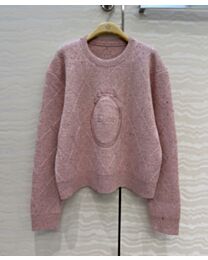 Christian Dior Women's Wool-Blend Knit Sweater Pink