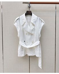 Christian Dior Women's Sleeveless Linen Vest White