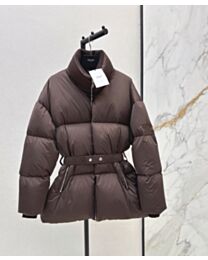 Celine Women's Waist-Cinching High-Neck Down Jacket