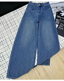 Chanel Women's High-Waisted Wide-Leg Jeans Blue