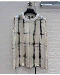 Chanel Women's Printed Silk Top Apricot