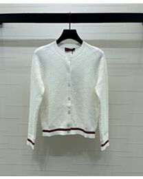 Gucci Women's GG Jacquard Knit Cardigan White