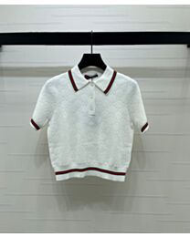Gucci Women's GG Jacquard Polo Shirt White