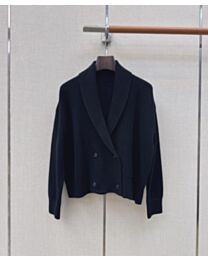 Hermes Women's Double-Breasted Knit Cardigan Black