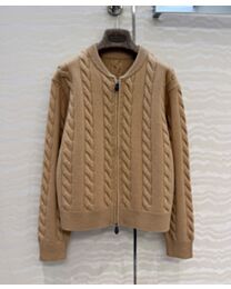 Loro Piana Women's Cable-Knit Cashmere Zip-Up Cardigan Apricot
