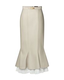 Louis Vuitton Women's Ruffle Trim Skirt Apricot