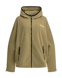 Miu Miu Women's Cotton-Blend Fleece Zip-Up Hoodie Apricot