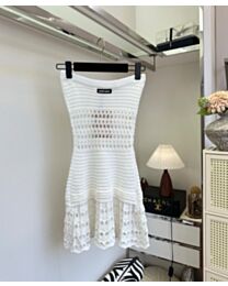 Miu Miu Women's Crochet Tube-Top Dress White