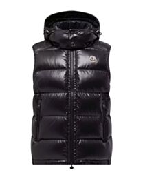 Moncler Women's Bormes Hooded Down Vest Black