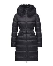 Moncler Women's Boedic Hooded Shearling Black