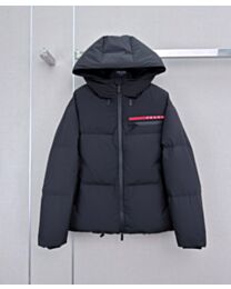 Prada Women's Hooded Down Jacket Black