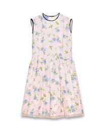 Prada Women's Floral-Print Linen Dress Pink