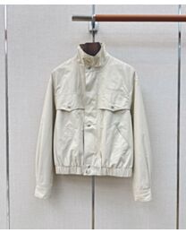 Saint Laurent Women's Embroidered Logo Stand-Collar Cropped Workwear Jacket Cream