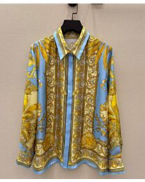 Versace Women's Long-Sleeved Silk Shirt Yellow