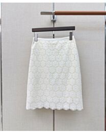 Valentino Women's Garavani Pre-Owned Lace Mini Skirt White