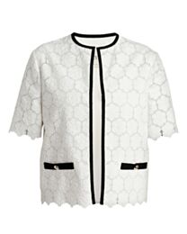 Valentino Women's Garavani Polka Dot Cardigan White