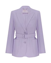 Zimmermann Women's Luna Linen Belted Blazer Lilac Purple