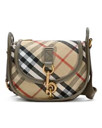 Burberry Small B-shaped buckle messenger bag Gray