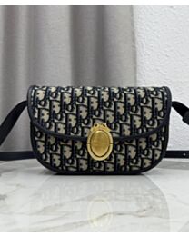 Christian Dior Medaillon Small Flap Bag With Chain Strap M3921 Dark Blue 2