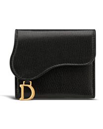 Christian Dior Saddle Lotus Wallet S5652 Black