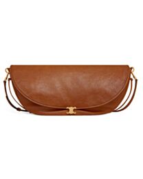 Celine Halfmoon Soft Triomphe Bag In Supple Shiny Lambskin 124142