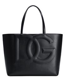 Dolce & Gabbana Logo medium cowhide leather tote bag Black