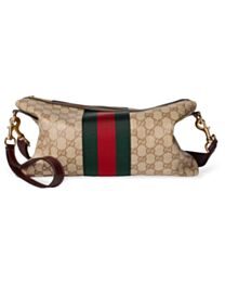 Gucci Medium GG Crossbody Bag With Web A002KX Apricot