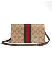 Gucci Small Pouch With Strap And Web A002KM Coffee