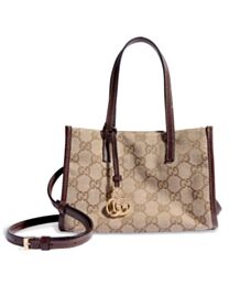 Gucci Small Tote Bag With Double G Charm A006WK Apricot