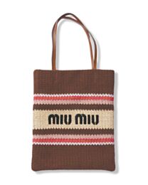 Miu Miu Raffia-Effect Woven Tote Bag 5BG248