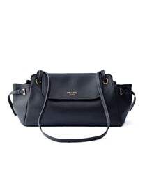 Prada Carry Medium Leather Shoulder Bag 1BD403 Black