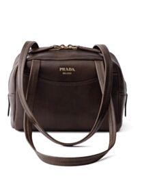 Prada Carry Antiqued Leather Top-Handle Mini-Bag 1BB167 Coffee