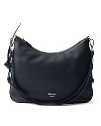 Prada Fold Large Leather Shoulder Bag