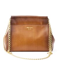Prada Enchaine Mini Leather Handbag 1BC263 Coffee
