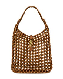 Saint Laurent LE 5 A 7 Large Wooden Bead Handbag S823807 Coffee