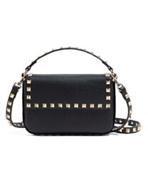 Valentino Rockstud Grainy Calfskin Pouch