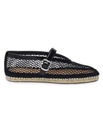 Alaia Women's Mesh Espadrilles With Buckle Closure S3P1002 Black