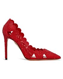 Aquazzura Women's Amourose Maxi Crystal Pump 105 Red
