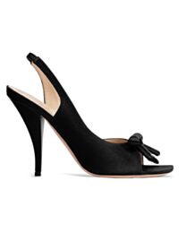 Christian Dior Women's Bow Heeled Slingback Sandal Black