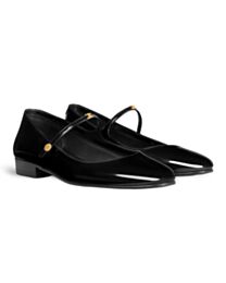 Celine Women's City Ballerina In Glossy Calfskin 366315 Black