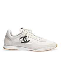 Chanel Women's Trainers In Fabric And Embossed Suede G47127 Cream