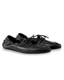 Prada Women's Shuffle Antiqued Leather Laced Shoes Black