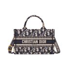 Christian Dior Mini Dior Book Tote With Strap Dark Blue