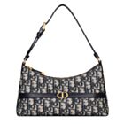Christian Dior 30 Montaigne Mini Hobo Shoulder Bag Dark Blue