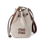 Miumiu Canvas And Leather Bucket Bag 5BE090 Coffee