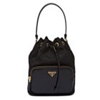 Prada Re-Nylon And Brushed Leather Bag 1BH038 Black